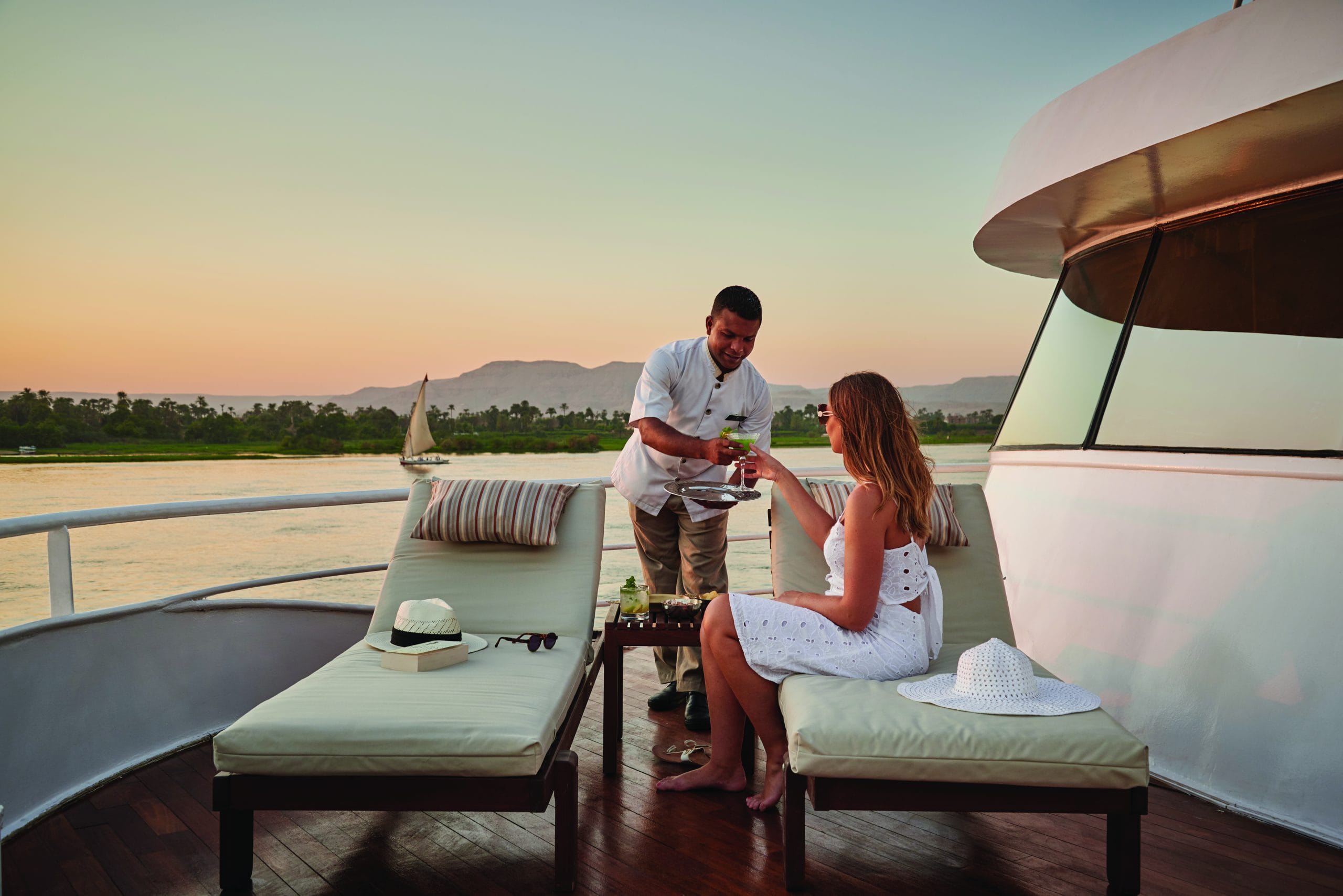 Egypt, The Nile, Sanctuary Nile Adventurer, Presidential Suite Balcony