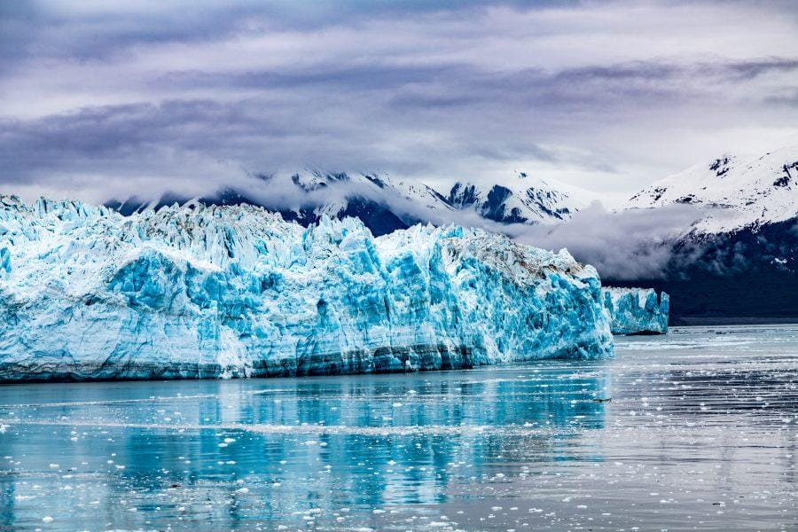 Hubbard Glacier in Alaska under Cloudy Skies