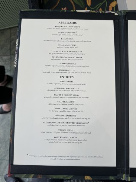 Celebrity Edge Eden Restaurant Menu