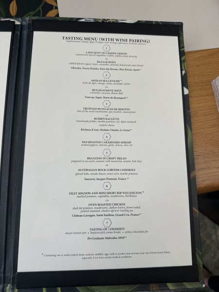 Celebrity Edge Eden Restaurant Menu