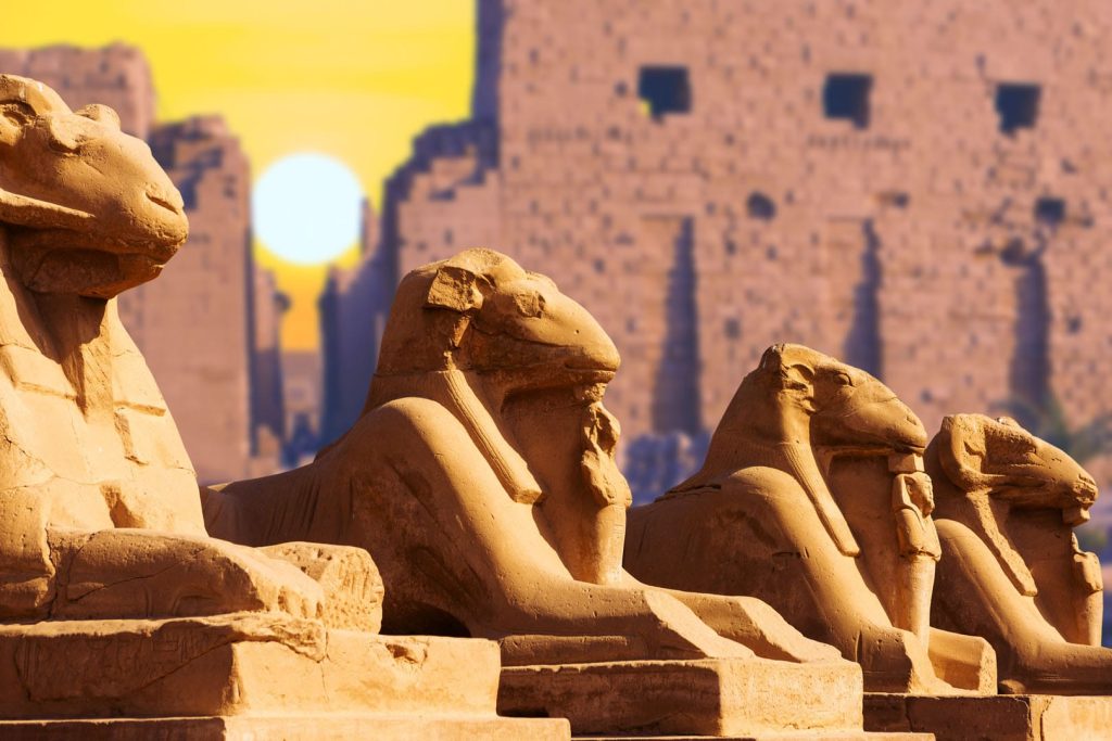 Ancient ruins of the Karnak Temple in Luxor (Thebes), Egypt. The