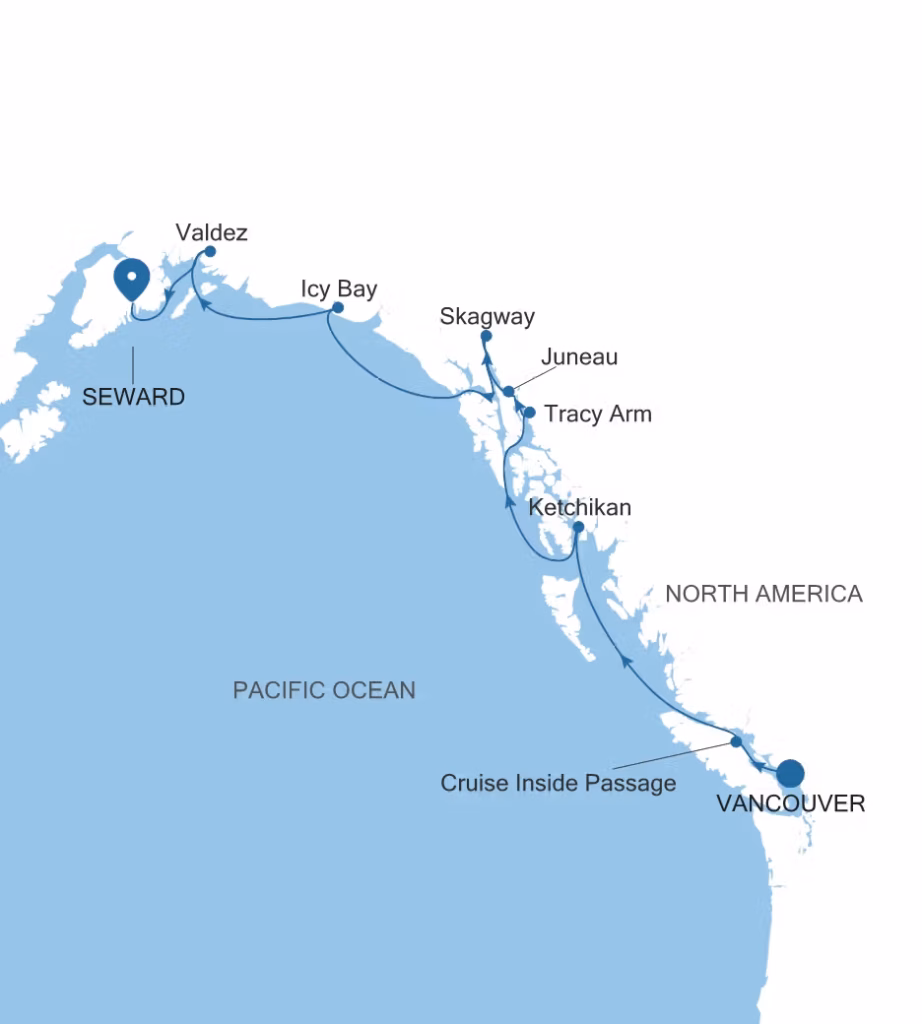 Map Canada Alaska Silversea