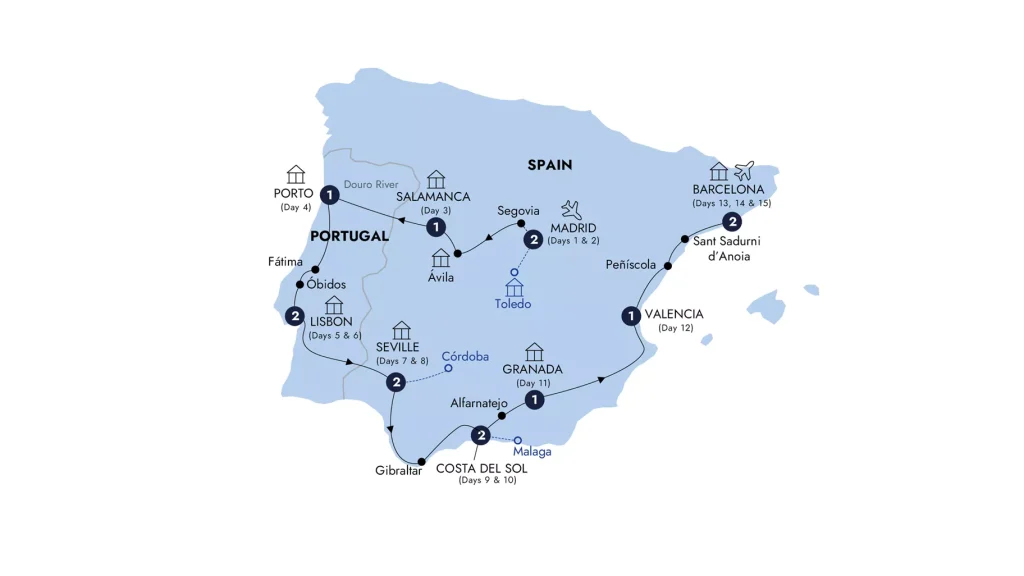 Map Best Spain Portugal End Barcelona Guided Tour E932 2025 1