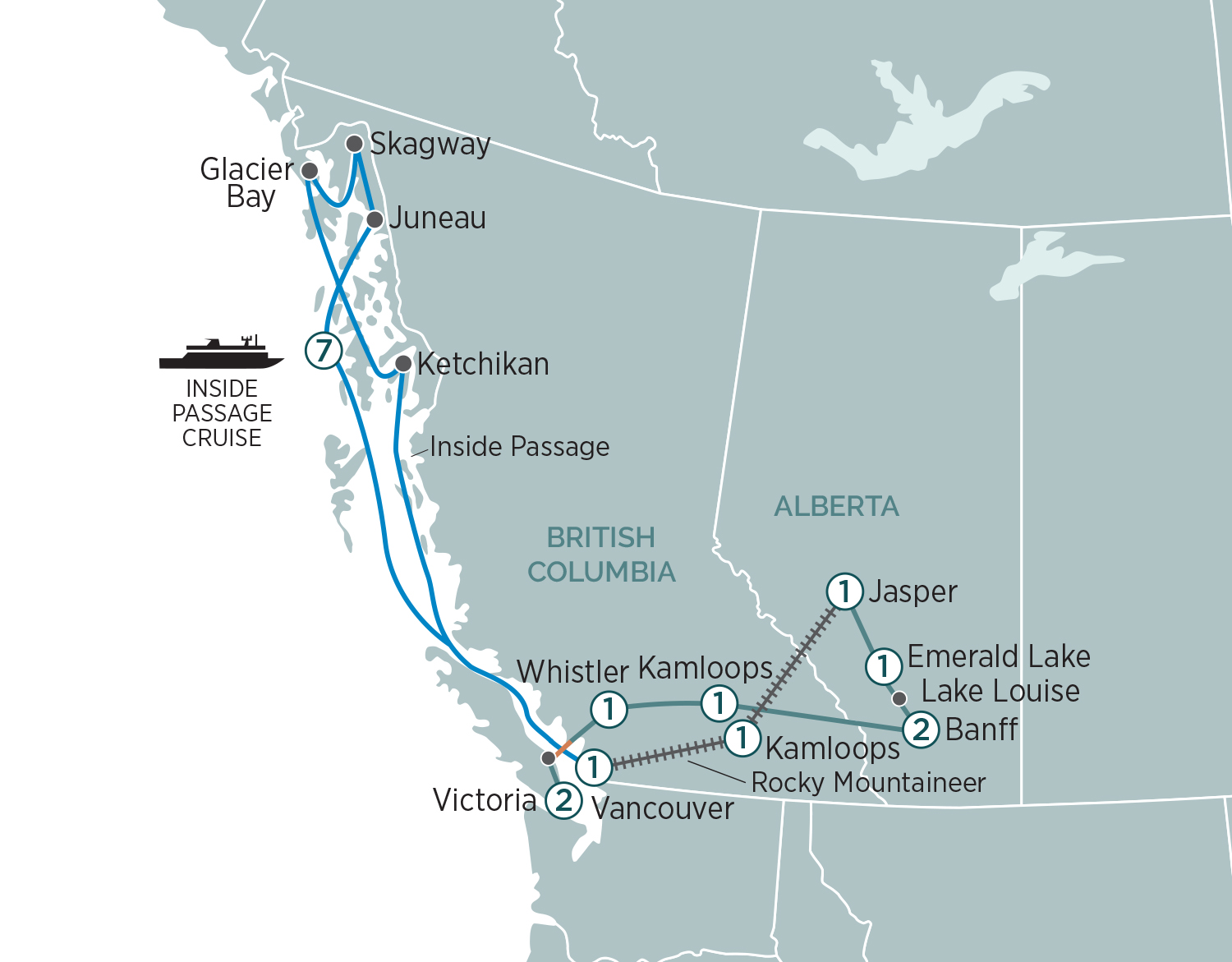 Rockies Grandeur and Alaska Cruise