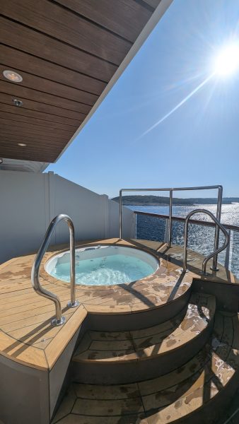 Private Whirlpool on our balcony of the Explora I