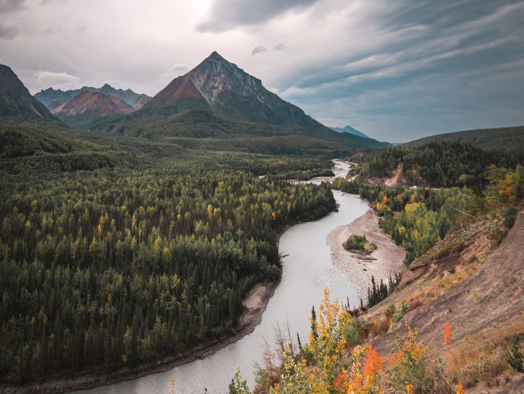 Glacier View on Alaska cruise looking down the Matanuska River