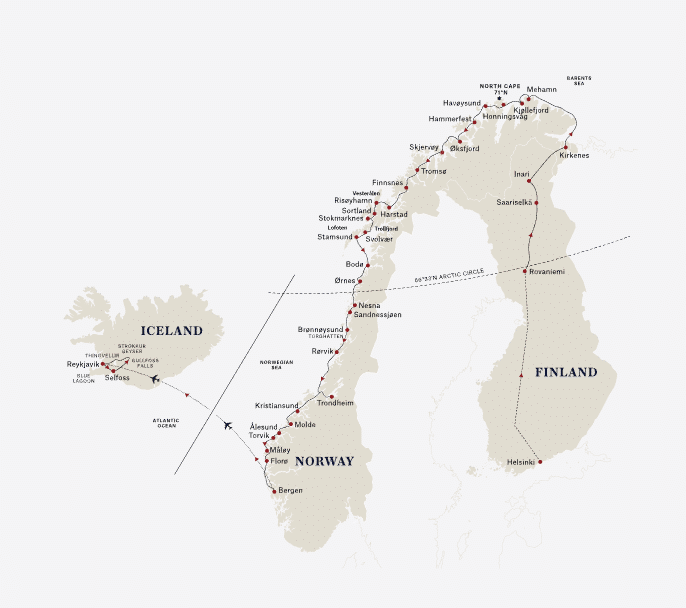 Hurtigruten 19 Day Map
