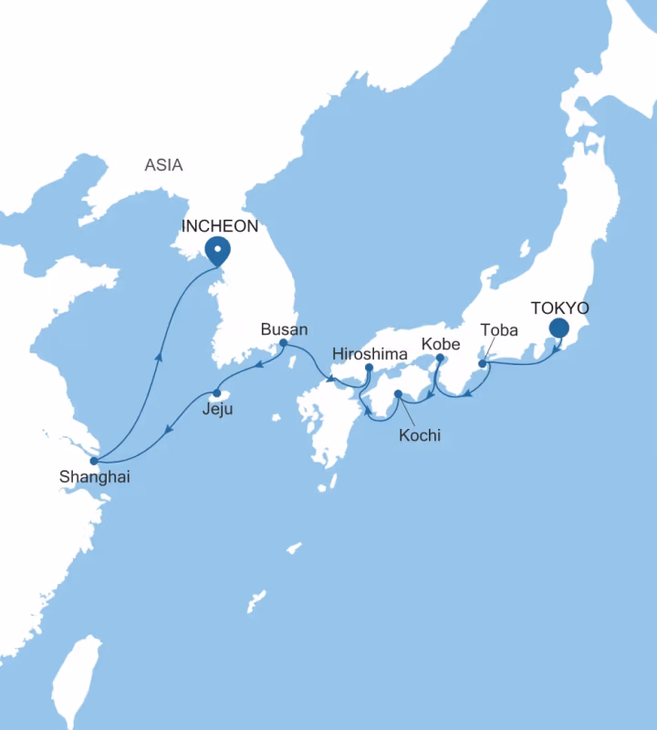 Silversea Silver Muse Tokyo to Incheon cruise May 2027