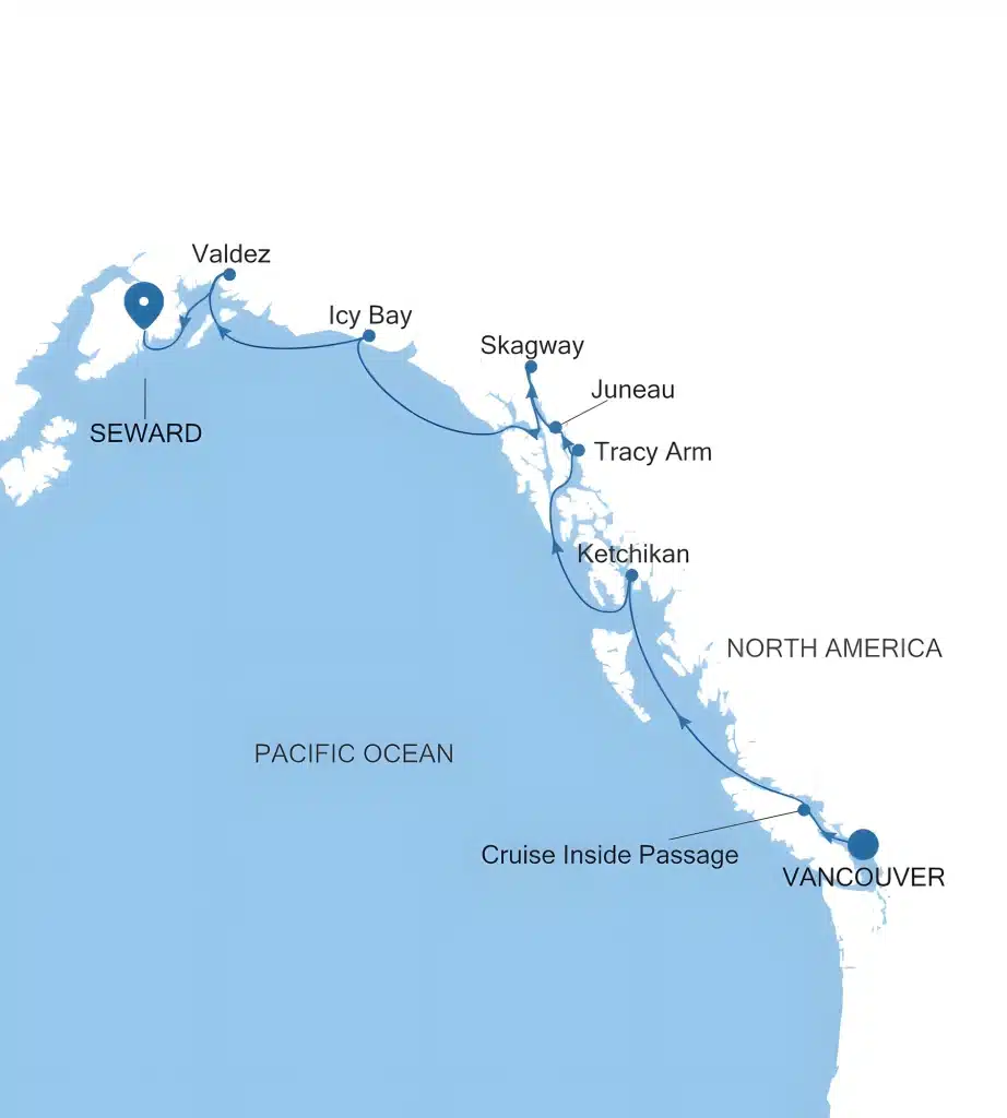 Map Canada Alaska Silversea