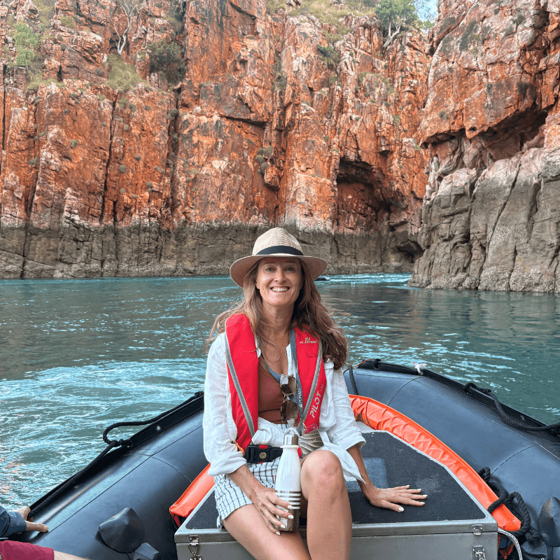 Ponant Kimberley Cruise Review - Girl on a zodiac boat exploring The Kimberley