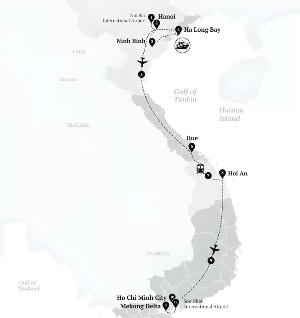 Itinerary map — Vietnam Tour With Discova