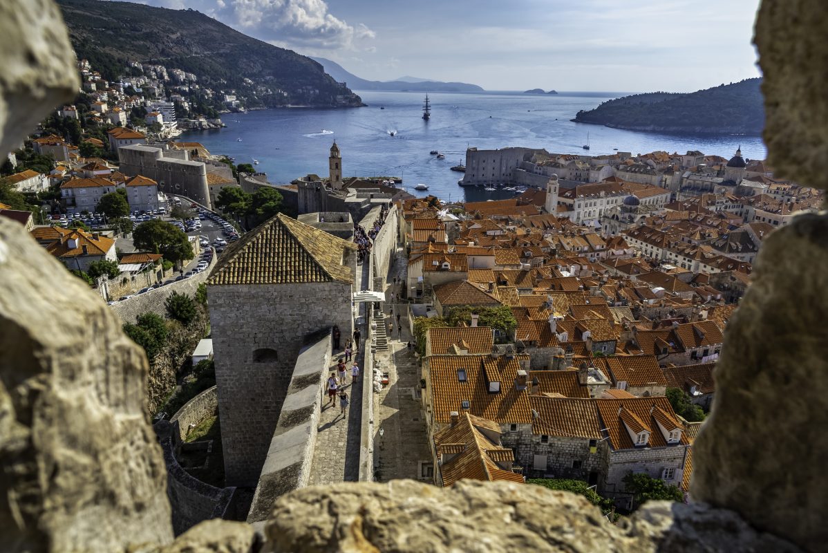 The Old City of Dubrovnik situated on the Dalmatian coast, became an important Mediterranean sea power from the 13th century onwards. Although severely damaged by an earthquake in 1667, Dubrovnik managed to preserve its beautiful Gothic, Renaissance and Baroque churches, monasteries, palaces and fountains. Damaged again in the 1990s by armed conflict, it is now the focus of a major restoration programme co-ordinated by UNESCO. Clinging to a rock, encased by a girdle of ramparts and lapped by a turquoise sea, Croatia’s famous town is fully worthy of its title “Pearl of the Adriatic”.